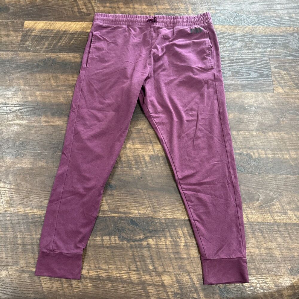 Victoria Secret PINK Maroon Jogger Pants Drawstring Zip Pocket Lounge Size XL